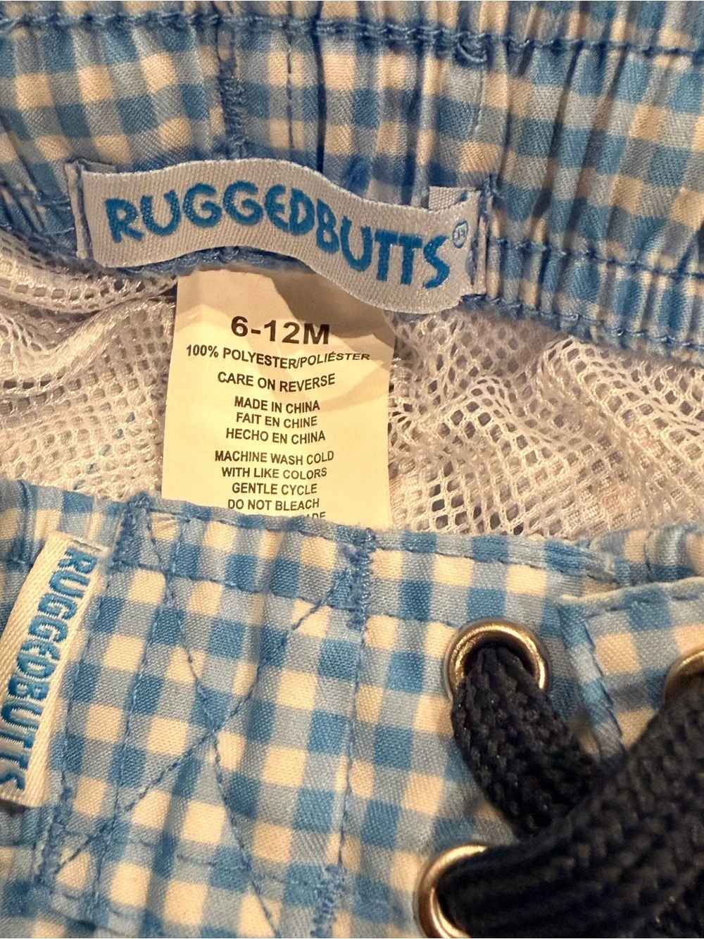 Rugged Butts swim trunks 6-12 months